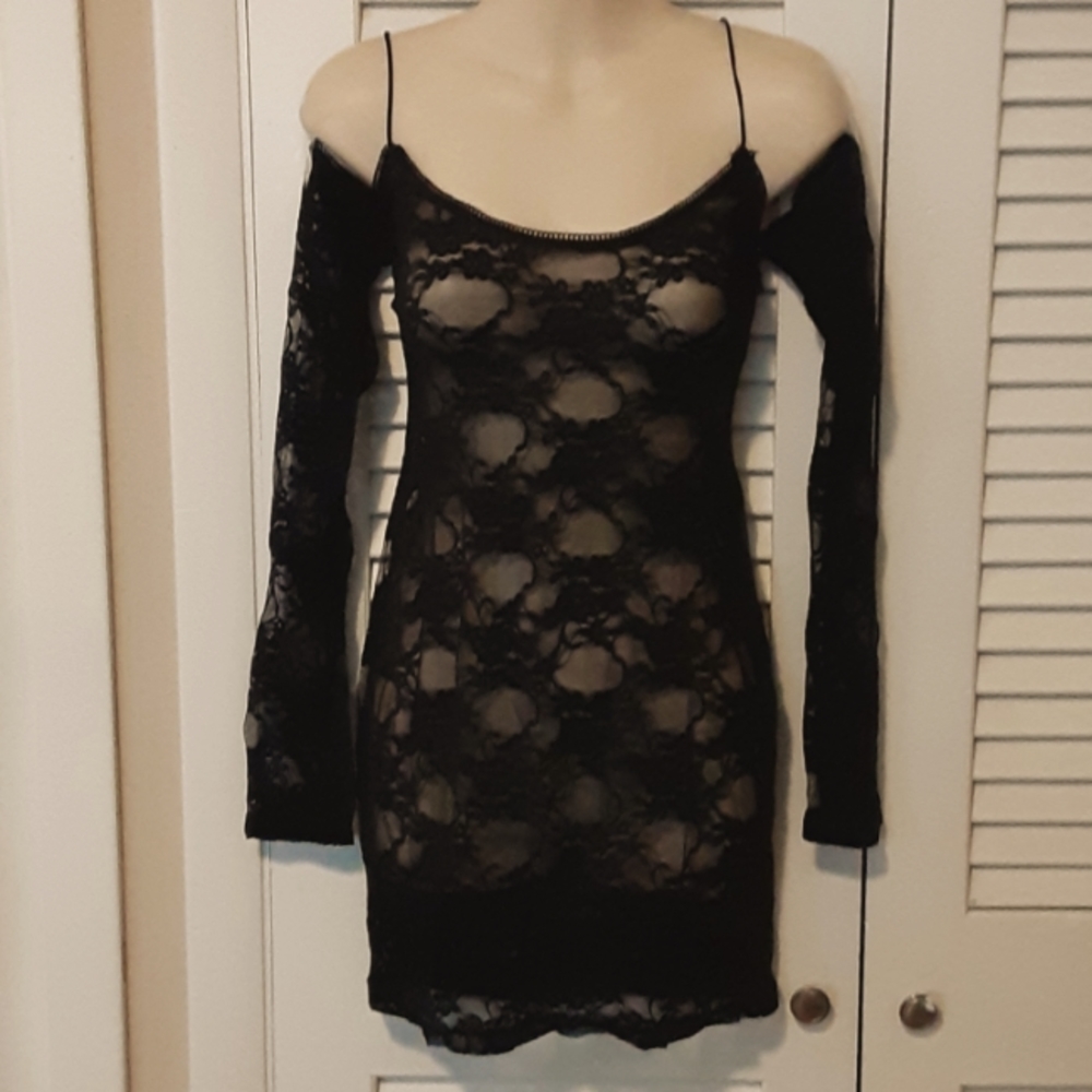 NEW floral lace black lingerie slip